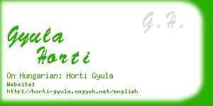 gyula horti business card